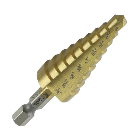 K-Tool International Step Drill Bit, 1/4"-3/4" KTI71237